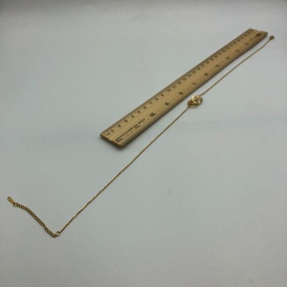 18K Gold Plated Women's Cubic Zirconia Dual Interlocking Heart Necklace Love - Picture 4 of 11